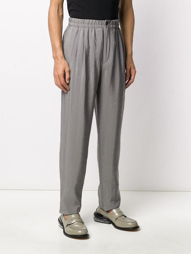 Pantalones Giorgio Armani High Waisted Straight Leg Hombre Gris | M2KES2P8