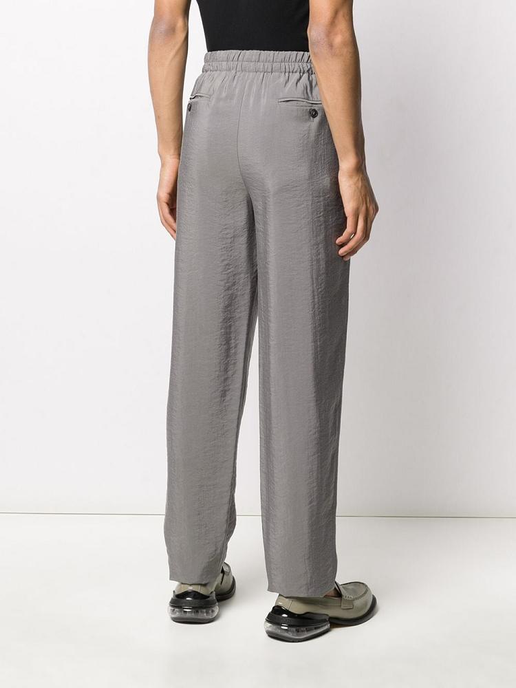 Pantalones Giorgio Armani High Waisted Straight Leg Hombre Gris | M2KES2P8