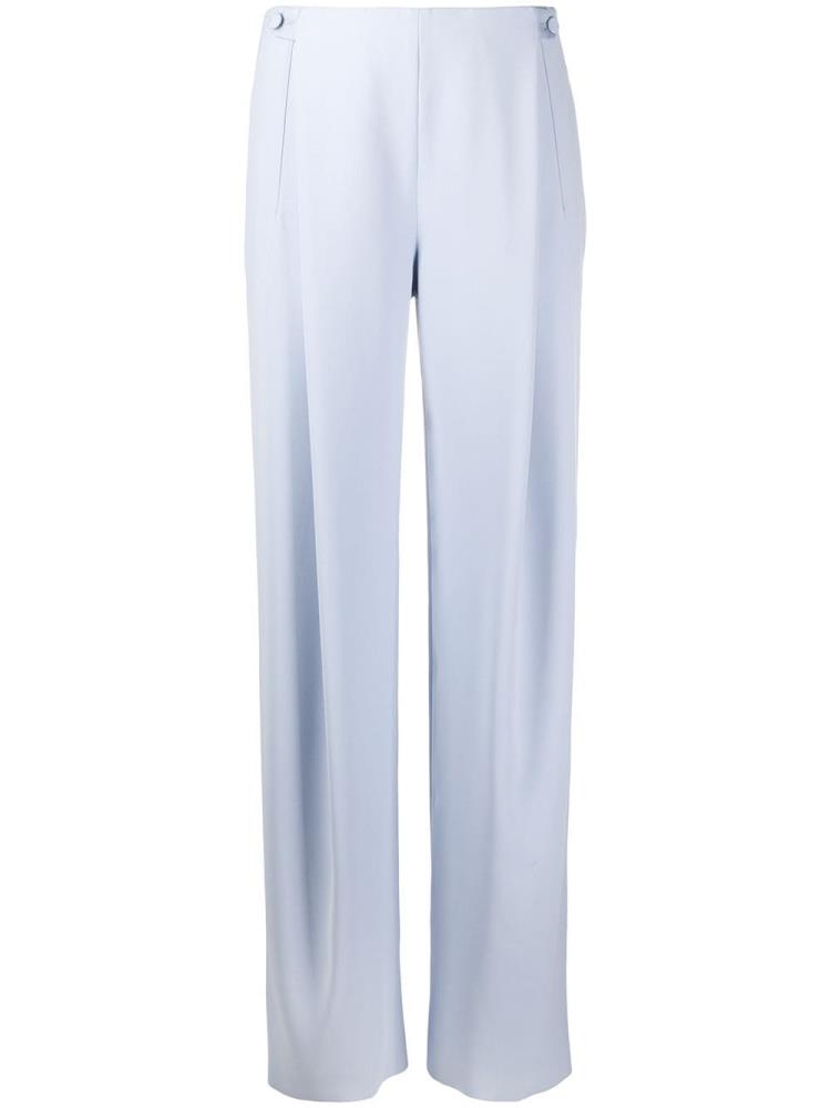 Pantalones Giorgio Armani High Waisted Anchos Leg Mujer Azules | Q2D3YJP0