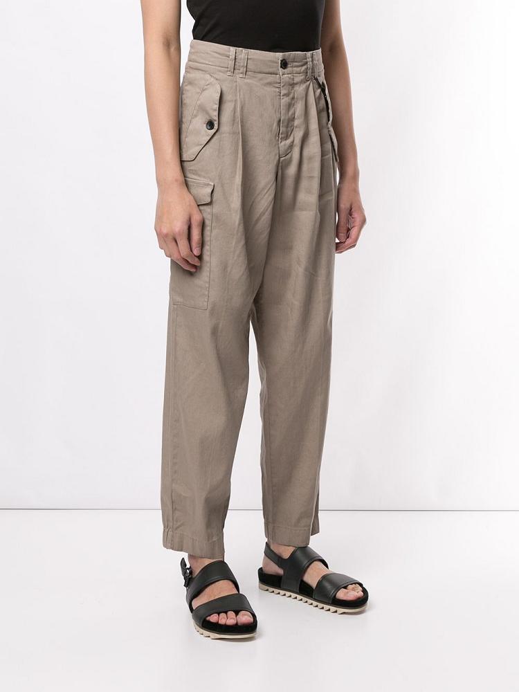 Pantalones Giorgio Armani High Waisted Tapered Hombre Marrones | WN7VOK5K