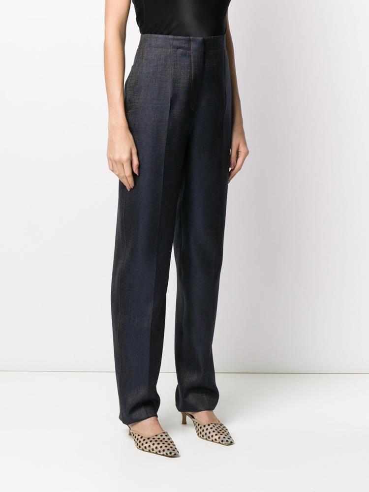 Pantalones Giorgio Armani Loose Fit Hight Cintura Mujer Azules | 0O38TCY6