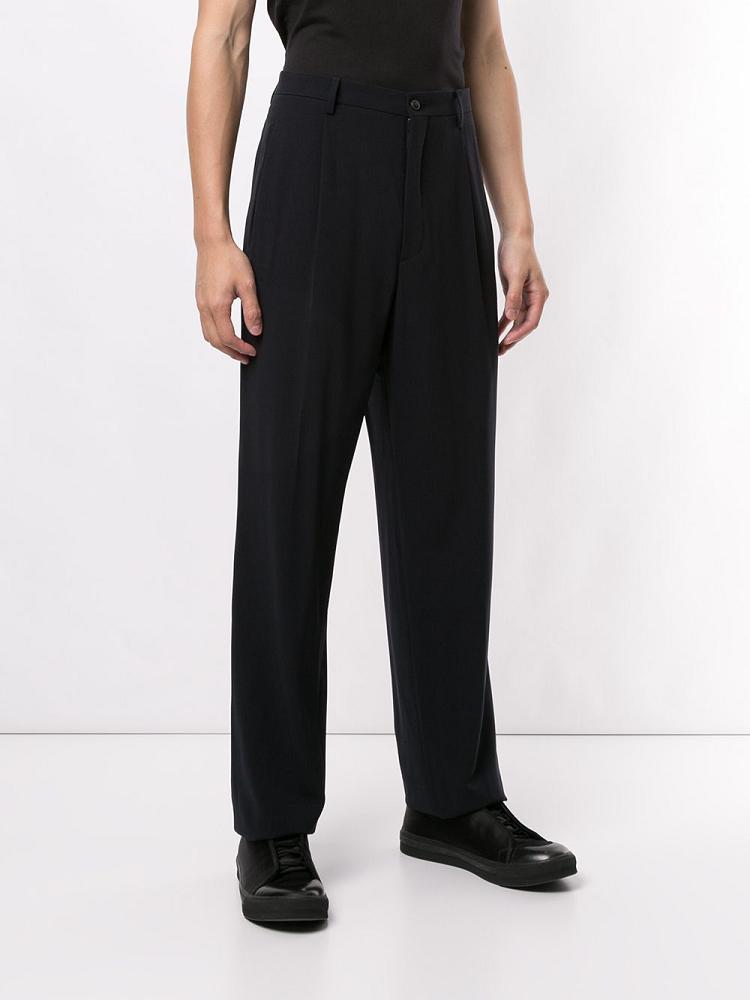 Pantalones Giorgio Armani Mid Rise Straight Leg Tailored Pants Hombre Negras | ERMNFI7B