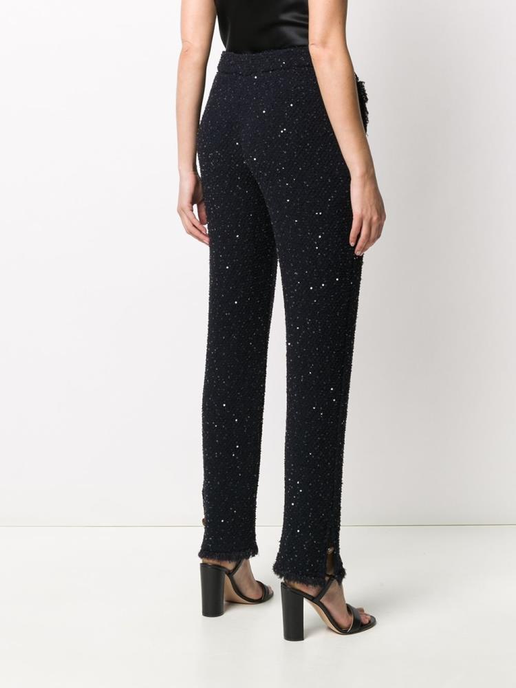 Pantalones Giorgio Armani Sequin Embroidered Mujer Azules | 3RRBT28G