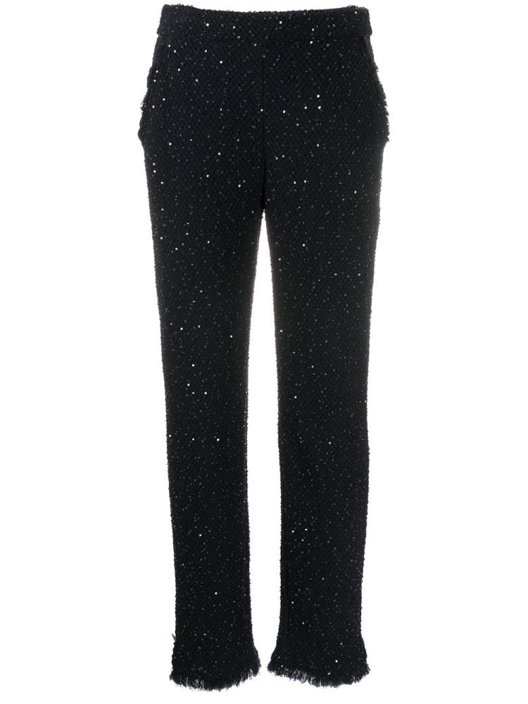 Pantalones Giorgio Armani Sequin Embroidered Mujer Azules | 3RRBT28G