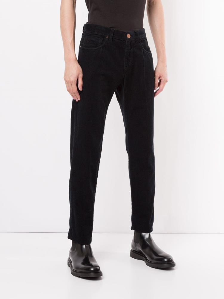 Pantalones Giorgio Armani Slim Corduroy Hombre Negras | T7HTR2E8