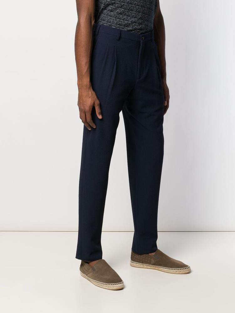 Pantalones Giorgio Armani Textured Tailored Pants Hombre Azules | ZD042GL2