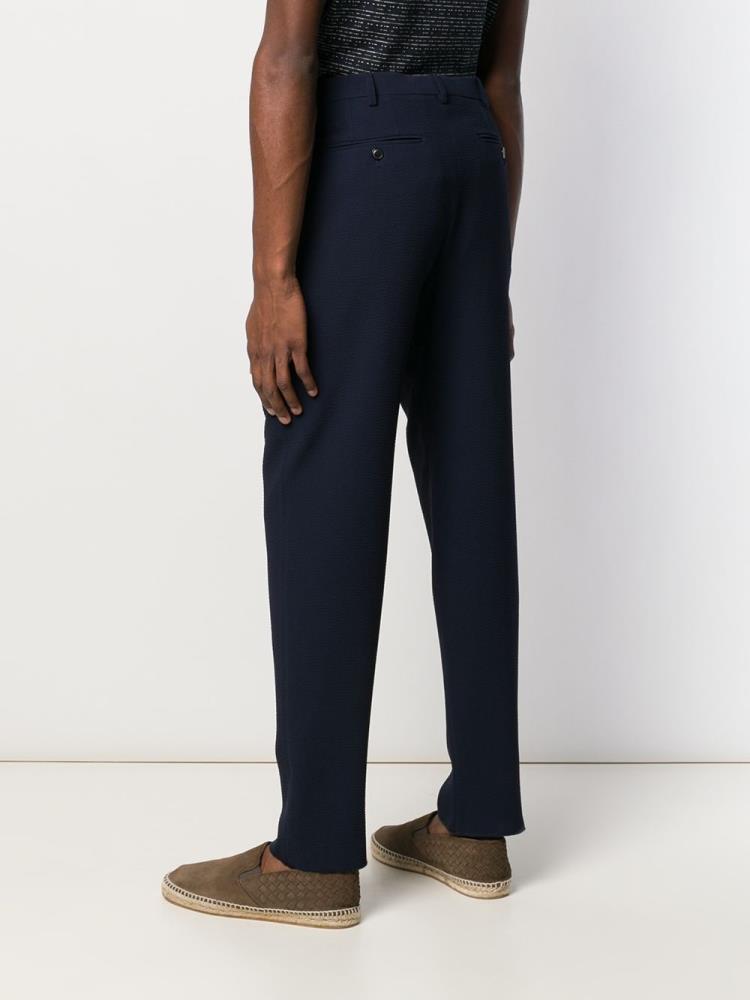 Pantalones Giorgio Armani Textured Tailored Pants Hombre Azules | ZD042GL2