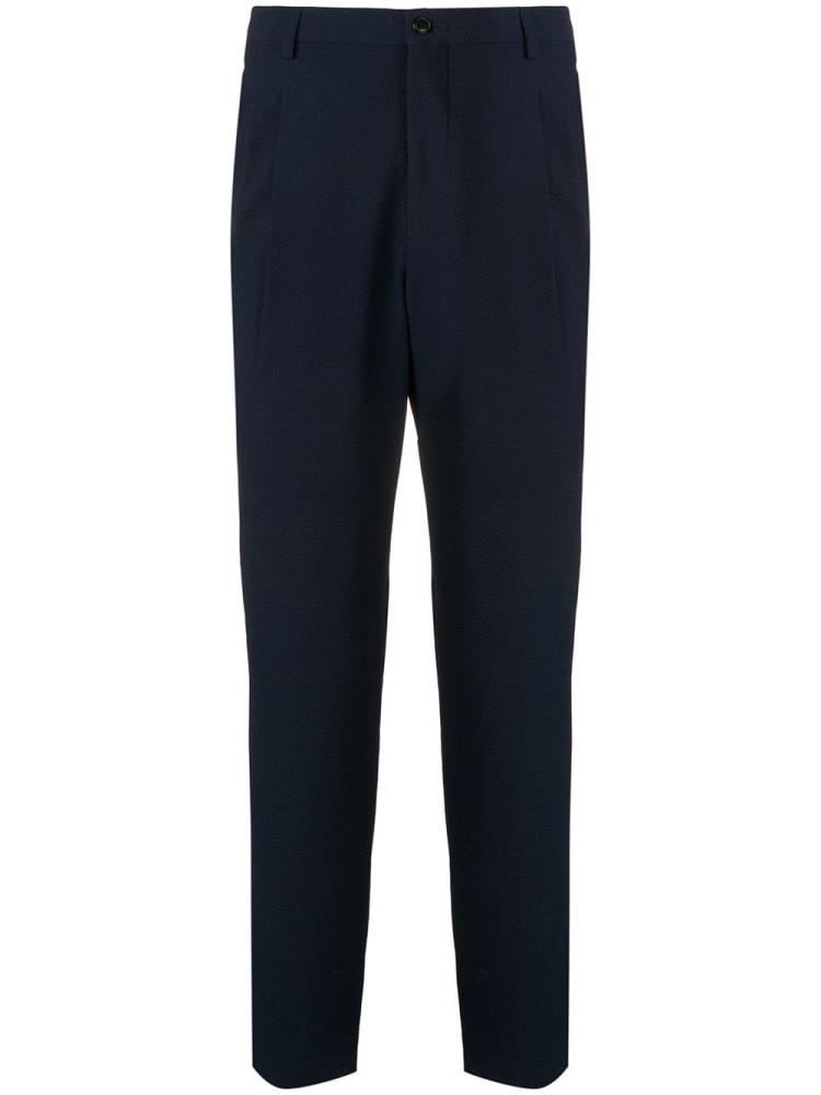 Pantalones Giorgio Armani Textured Tailored Pants Hombre Azules | ZD042GL2