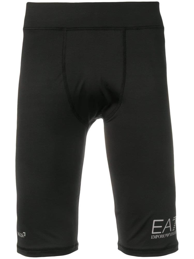 Pantalones Cortos Ea7 Emporio Armani Logo Print Compression Hombre Negras | 0T5HDUUT