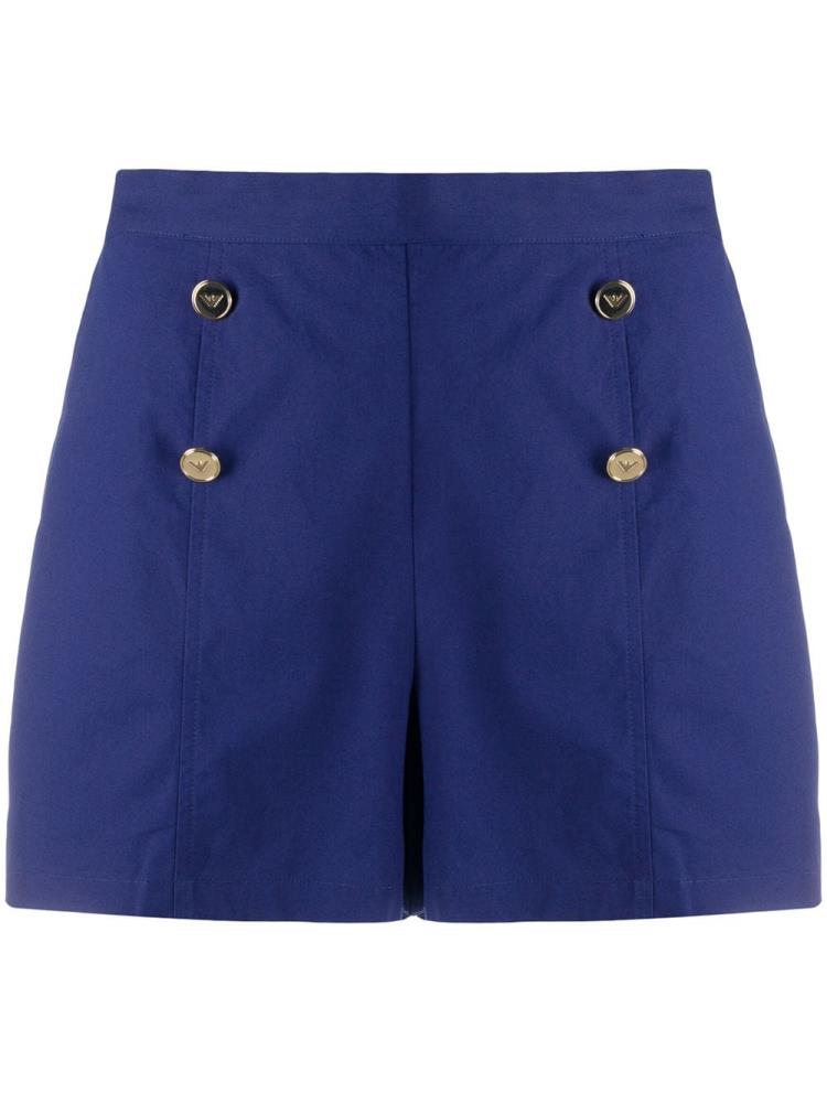 Pantalones Cortos Armani Emporio Button Front Mini Mujer Azules | XUU8HE1Q