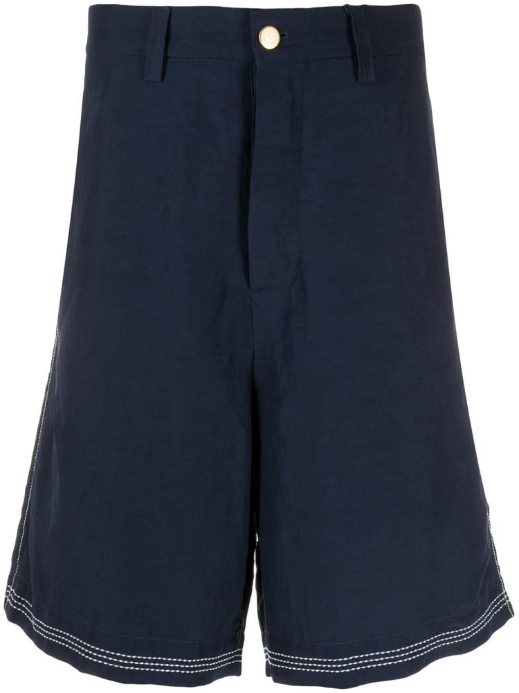 Pantalones Cortos Giorgio Armani Stiching Detail Hombre Azules | MPENQNRJ