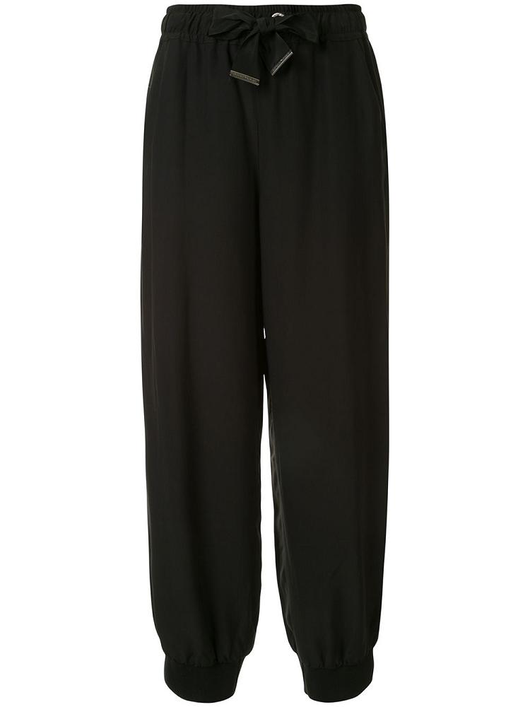 Pantalones Jogger Armani Emporio Cady Ligeros Mujer Negras | JM83LLDD