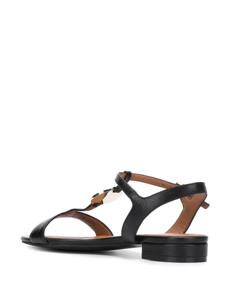 Sandalias Armani Emporio Block Heel Logo Mujer Negras | BDSKD7H2