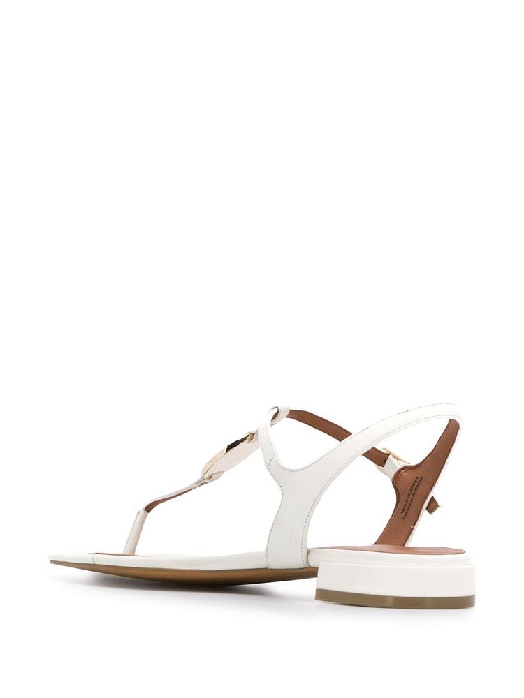 Sandalias Armani Emporio Low Heel Logo Mujer Blancas | O69RA06M