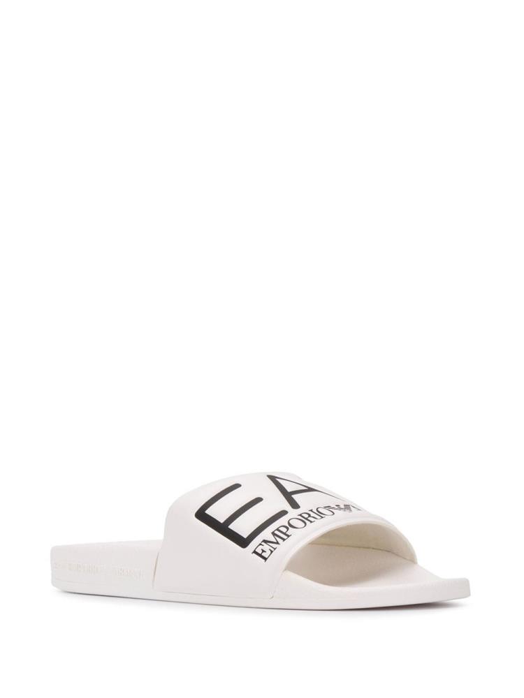 Sandalias de Diapositivas Ea7 Emporio Armani Printed Logo Mujer Blancas | EKTHL7Q9