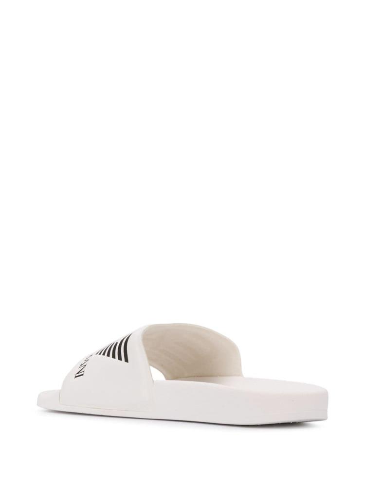 Sandalias de Diapositivas Ea7 Emporio Armani Printed Logo Mujer Blancas | EKTHL7Q9