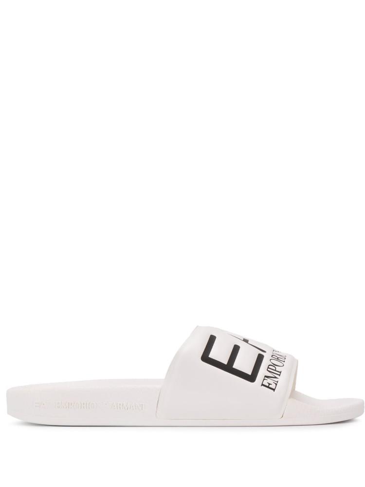 Sandalias de Diapositivas Ea7 Emporio Armani Printed Logo Mujer Blancas | EKTHL7Q9