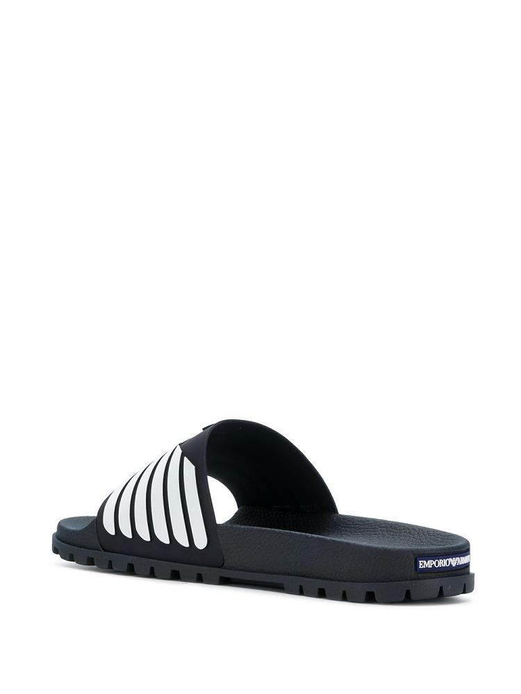 Sandalias de Diapositivas Armani Emporio Logo Hombre Azules | MJNKUUR2