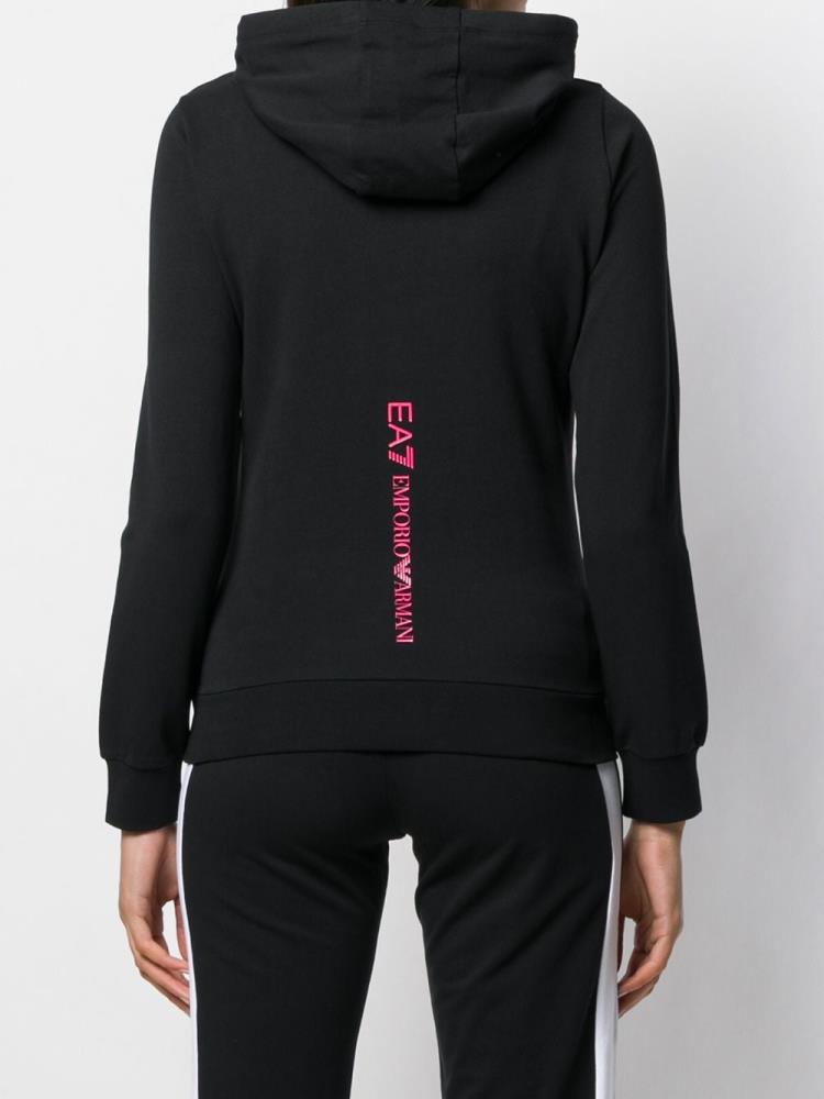 Sudadera Con Capucha Ea7 Emporio Armani Logo Printed Mujer Negras | L1EN4UR3