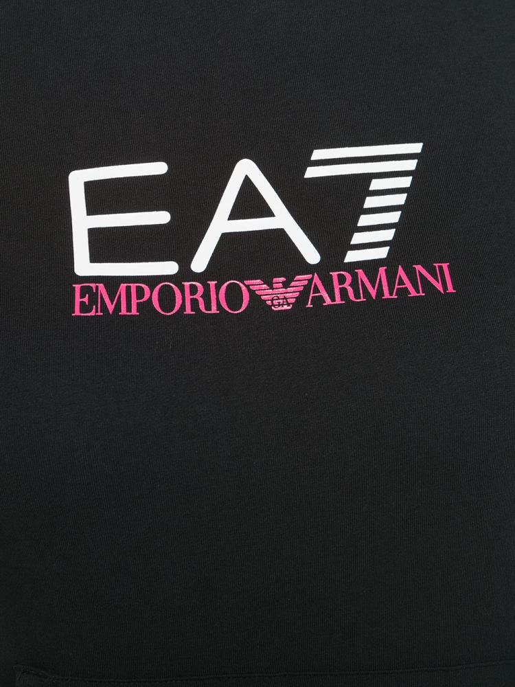 Sudadera Con Capucha Ea7 Emporio Armani Logo Printed Mujer Negras | L1EN4UR3