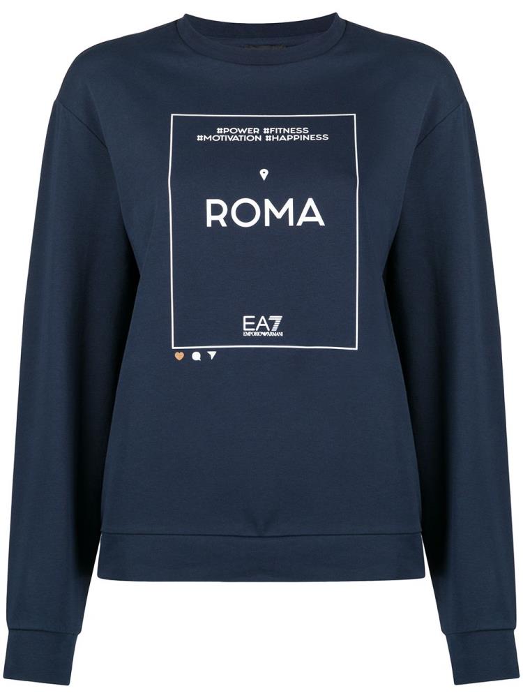 Sudaderas Ea7 Emporio Armani Roma Crew Neck Mujer Azules | 8V18C0U8