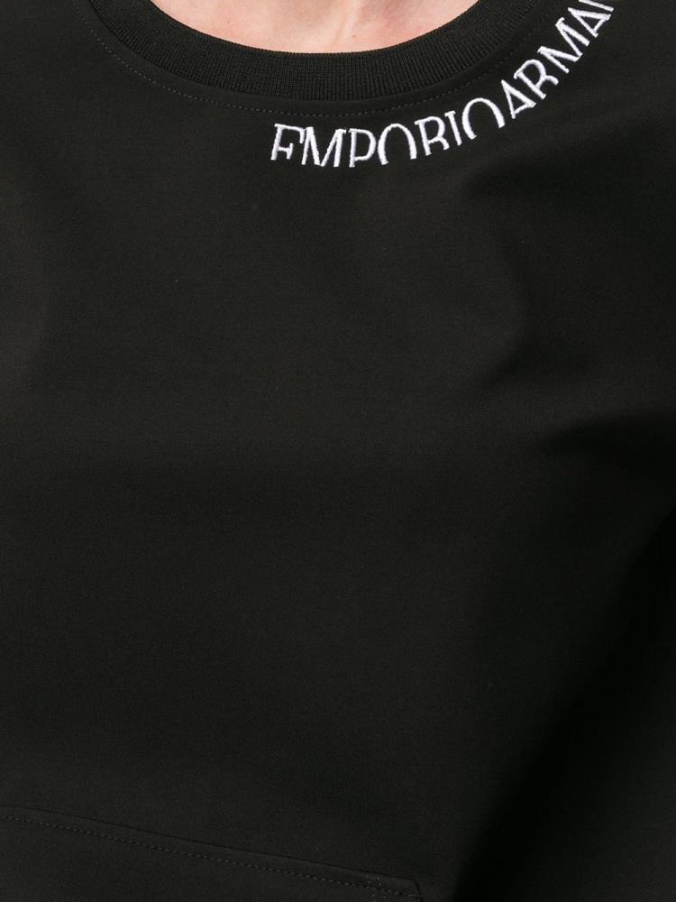 Sudaderas Armani Emporio Logo Embroidered Mujer Negras | 6OY1FLIN