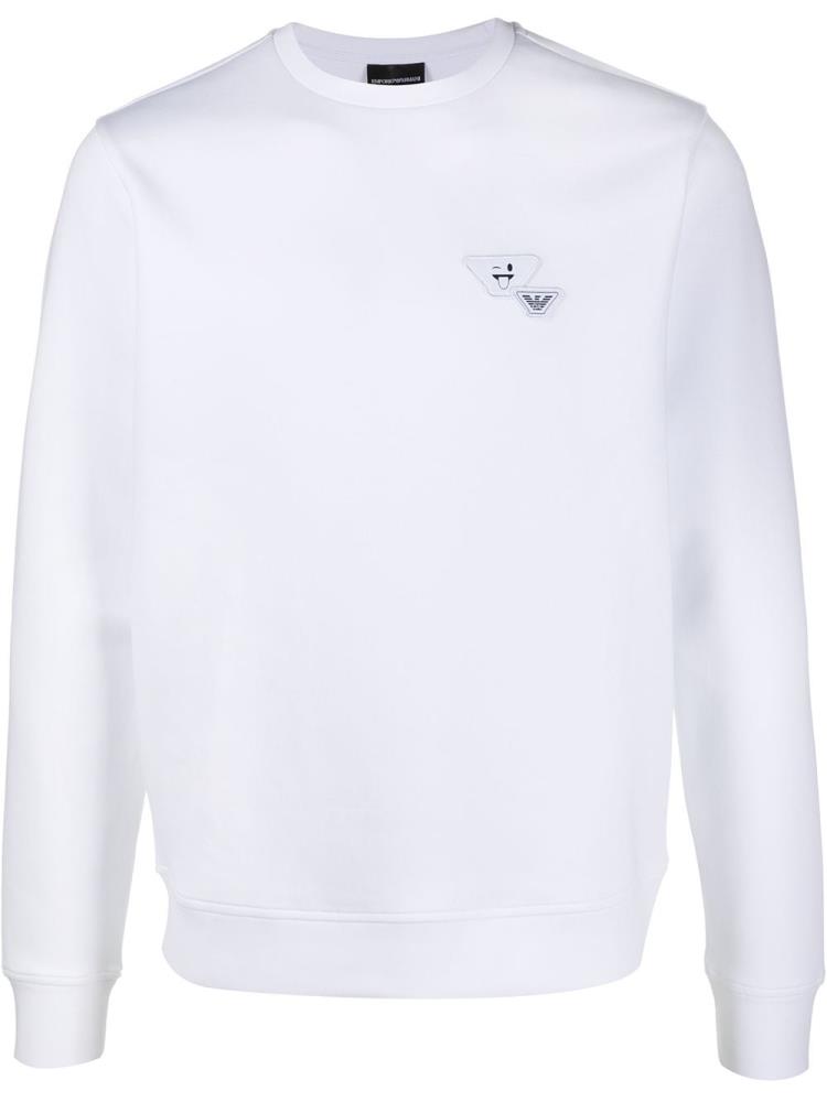 Sudaderas Armani Emporio Logo Patch Hombre Blancas | JJ5JIOSB