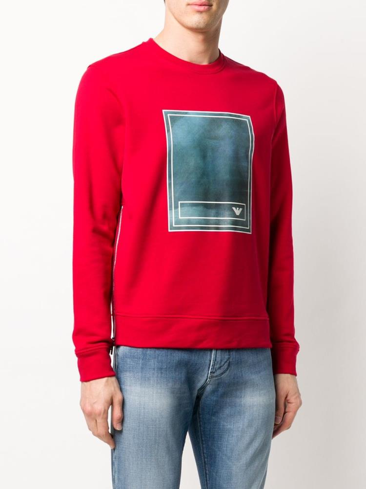 Sudaderas Armani Emporio Photo Print Hombre Rojas | ITYPTJBF