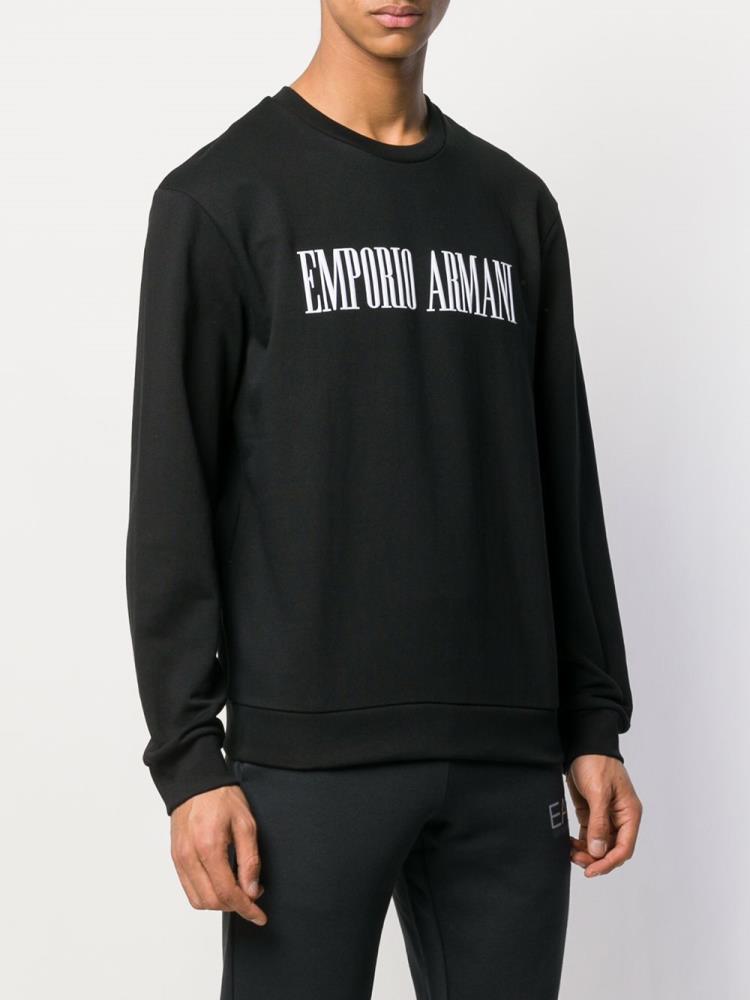 Sudaderas Armani Emporio Stop Wishing, Start Doing Hombre Negras | 0BO9TPFN