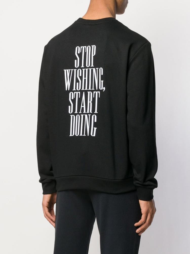 Sudaderas Armani Emporio Stop Wishing, Start Doing Hombre Negras | 0BO9TPFN