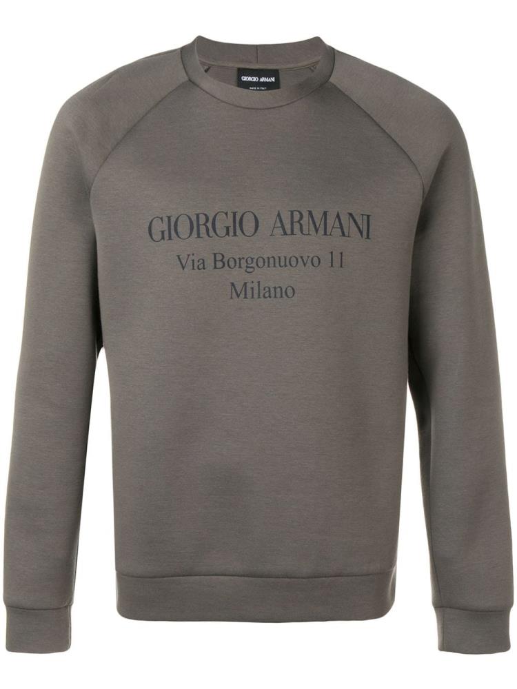 Sudaderas Giorgio Armani Logo Print Hombre Gris | 8IR2NX53