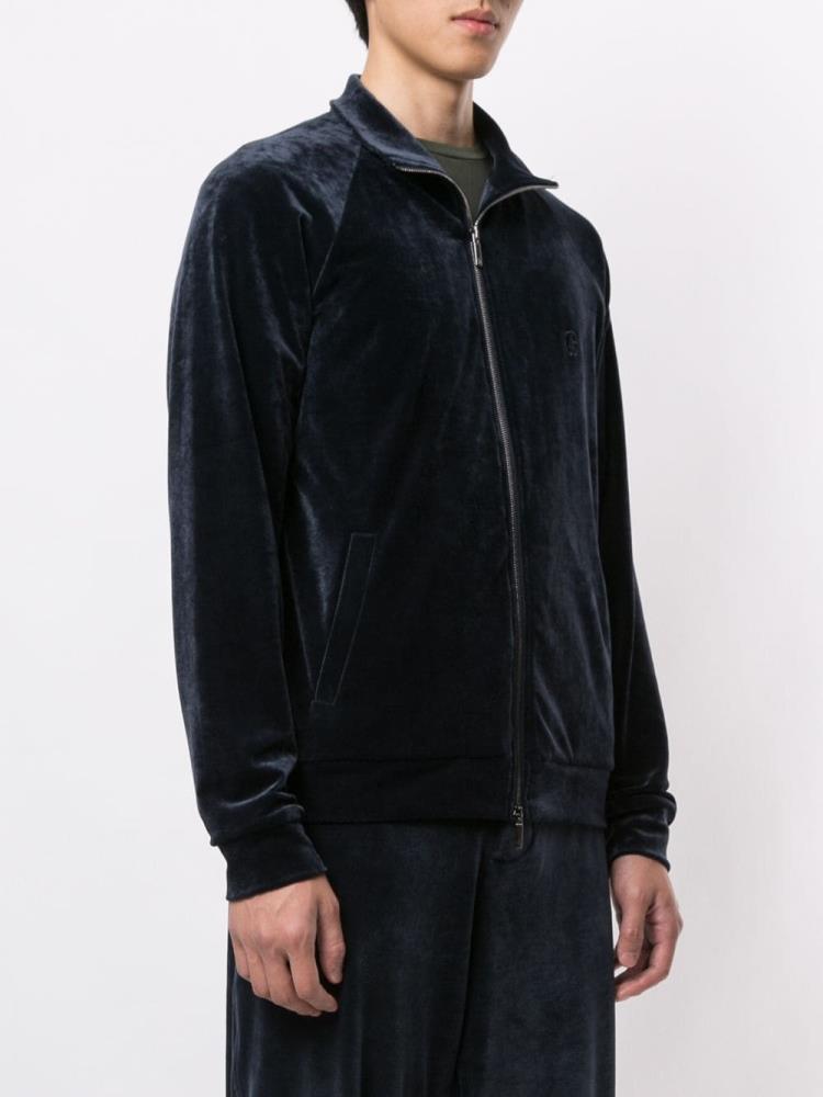 Sudaderas Giorgio Armani Zip Through Velvet Hombre Azules | 0GKWW6P7