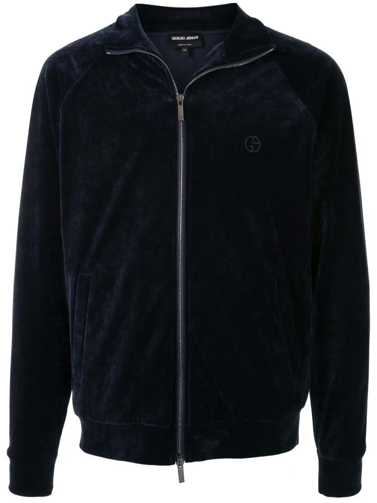 Sudaderas Giorgio Armani Zip Through Velvet Hombre Azules | 0GKWW6P7