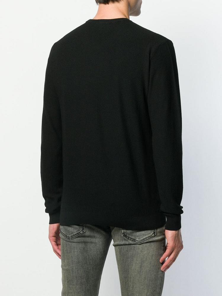 Suéteres Armani Emporio Crew Neck Hombre Negras | CGT7EINS