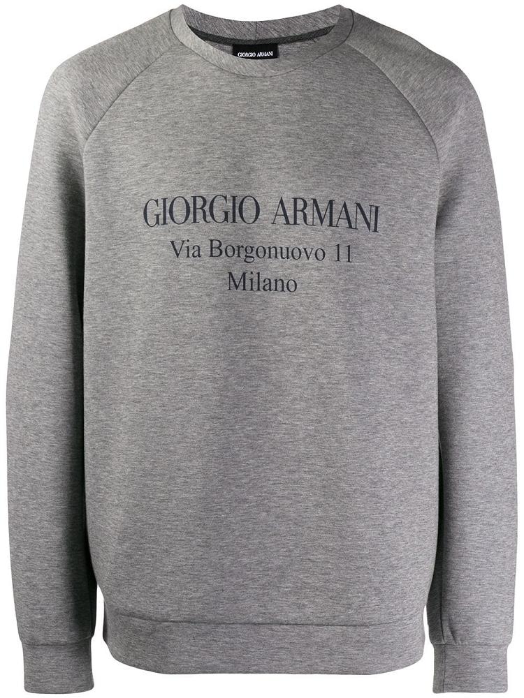 Suéteres Giorgio Armani Logo Hombre Gris | SGKWM9Y4