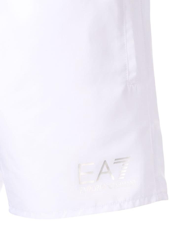 Swim Shorts Ea7 Emporio Armani Logo Hombre Blancas | EN5S7UG9