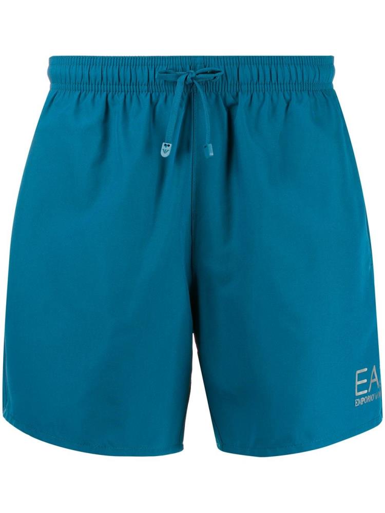 Swim Shorts Ea7 Emporio Armani Metallic Logo Print Hombre Azules | F1JU8JKX