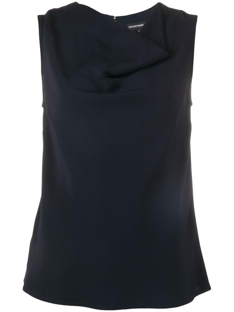 Tank Tops Armani Emporio Asymmetric Neck Mujer Azules | CMUY9D0L