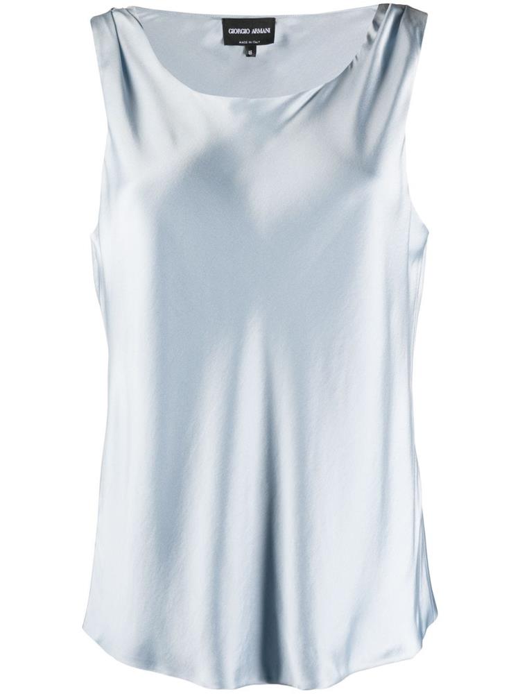 Tank Tops Giorgio Armani Silk Mujer Azules | 9W76GDJS