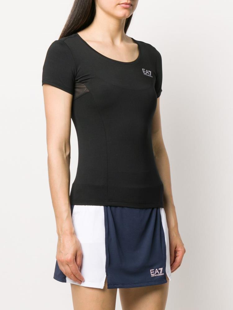 Tops Ea7 Emporio Armani Ventus 7 Corta Sleeve Performance Mujer Negras | UTRTDSG5