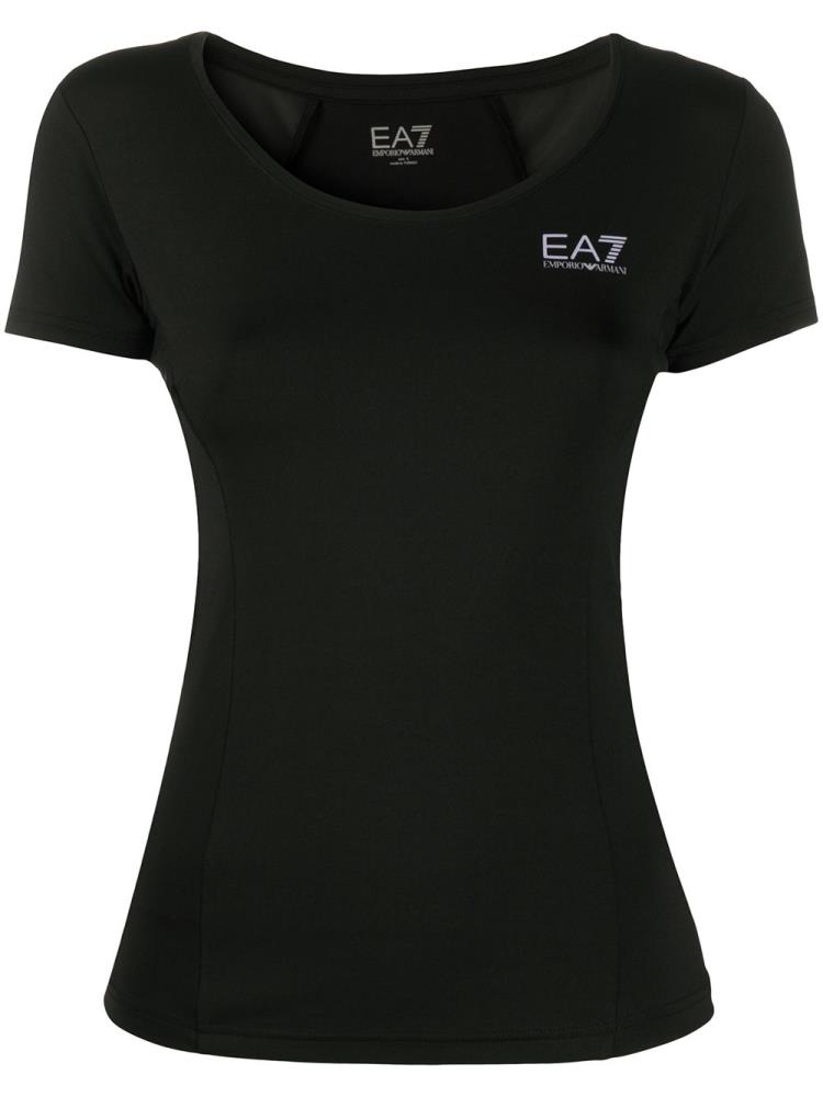 Tops Ea7 Emporio Armani Ventus 7 Corta Sleeve Performance Mujer Negras | UTRTDSG5