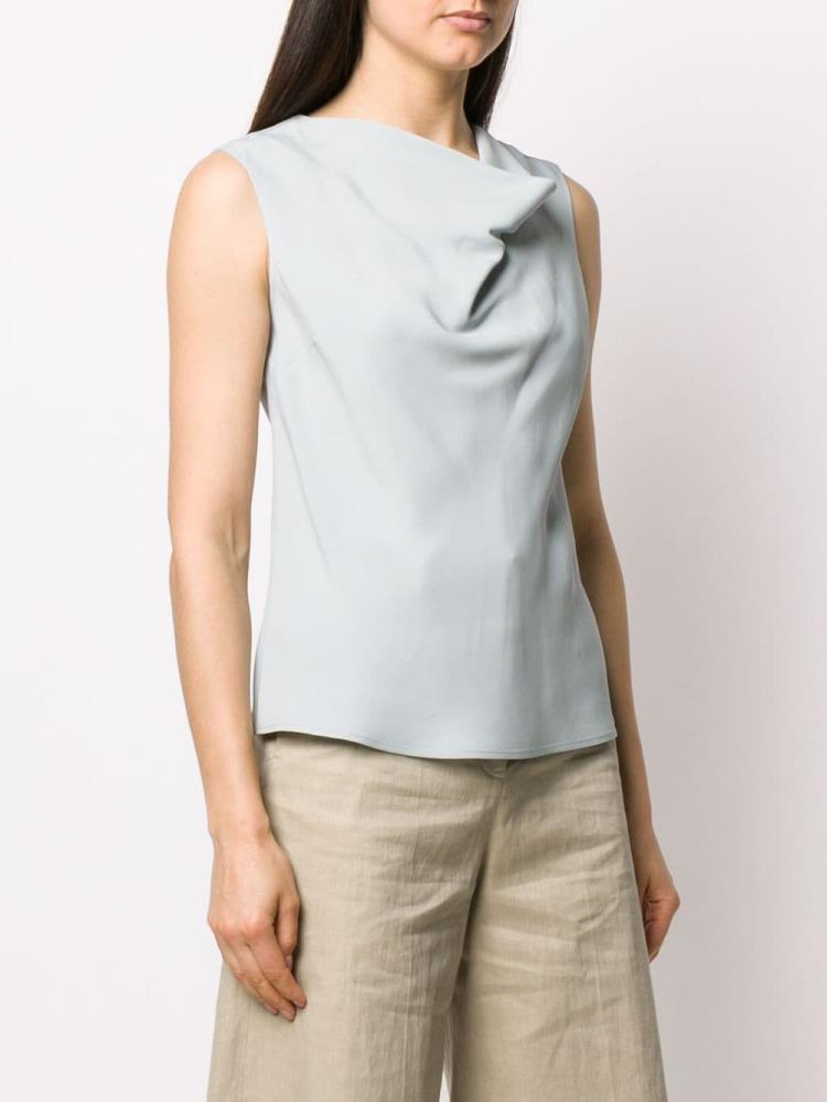 Tops Armani Emporio Cowl Neck Sin Manga Mujer Gris | NP3WLP9U