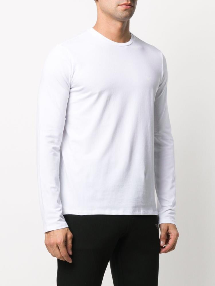 Tops Armani Emporio Crew Neck Long Sleeve Hombre Blancas | SY9MU0EY