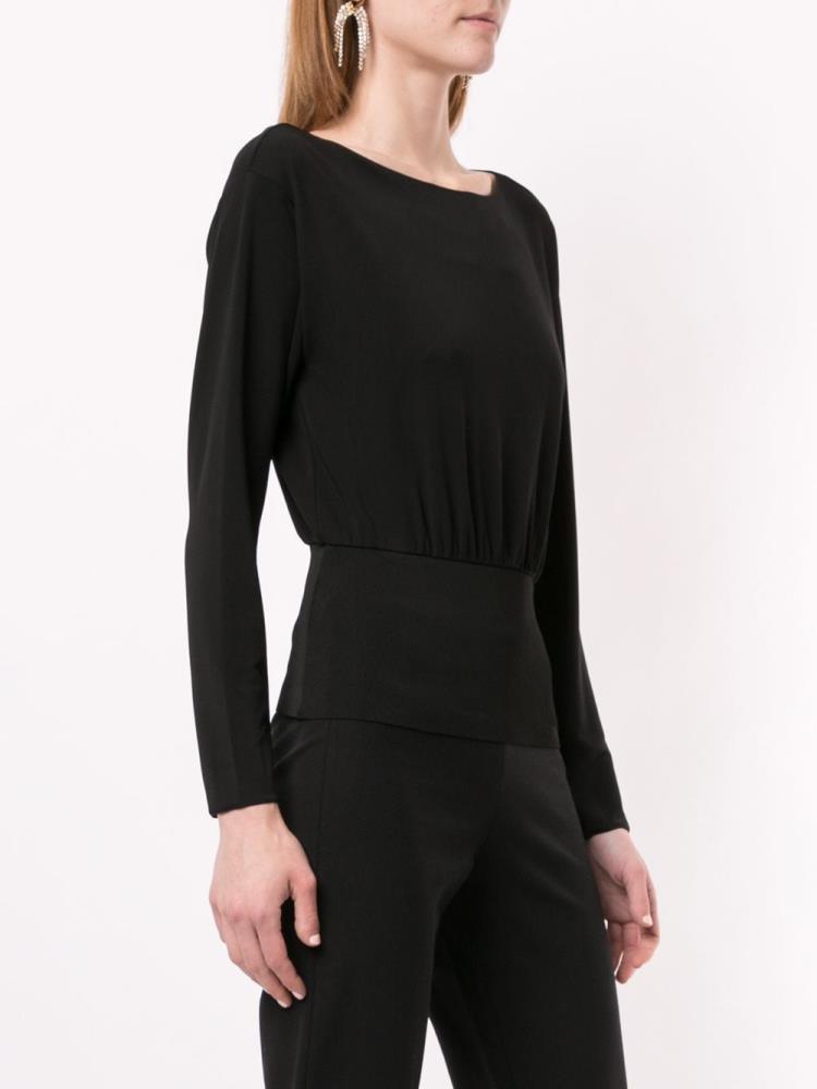 Tops Armani Emporio Knitted Elasticated Hem Mujer Negras | U7ZM0E6R