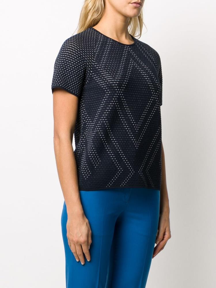 Tops Armani Emporio Perforated Knit Mujer Azules | A9PXTWA6