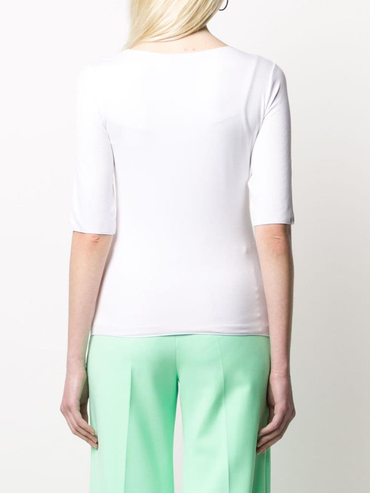 Tops Armani Emporio Slim Fit Knit Mujer Blancas | 6N421YN1