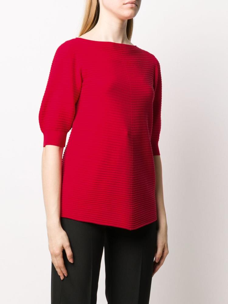 Tops Armani Emporio Striped Knit Mujer Rojas | U2XV13DH