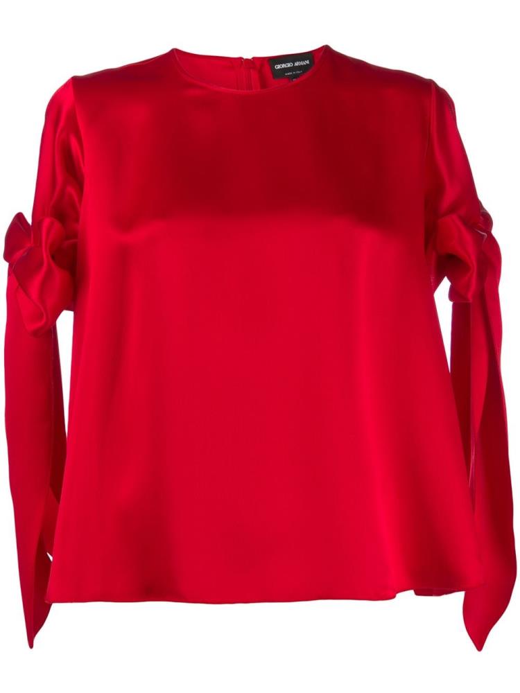 Tops Giorgio Armani Bow Sleeve Mujer Rojas | LRY05K0F