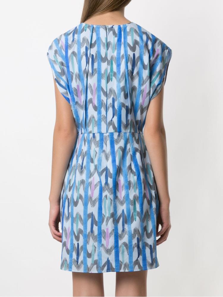 Vestido Armani Emporio Abstract Print Corta Sleeve Mujer Azules | SUQEEA89