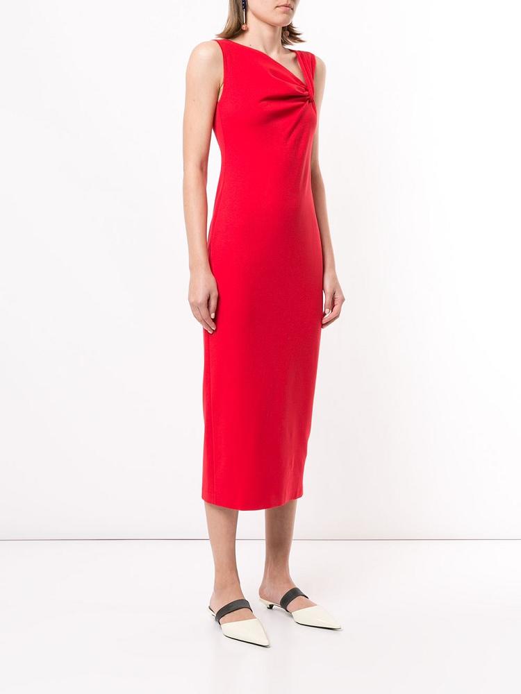 Vestido Armani Emporio Asymmetric Neck Fitted Mujer Rojas | H7HYNV66